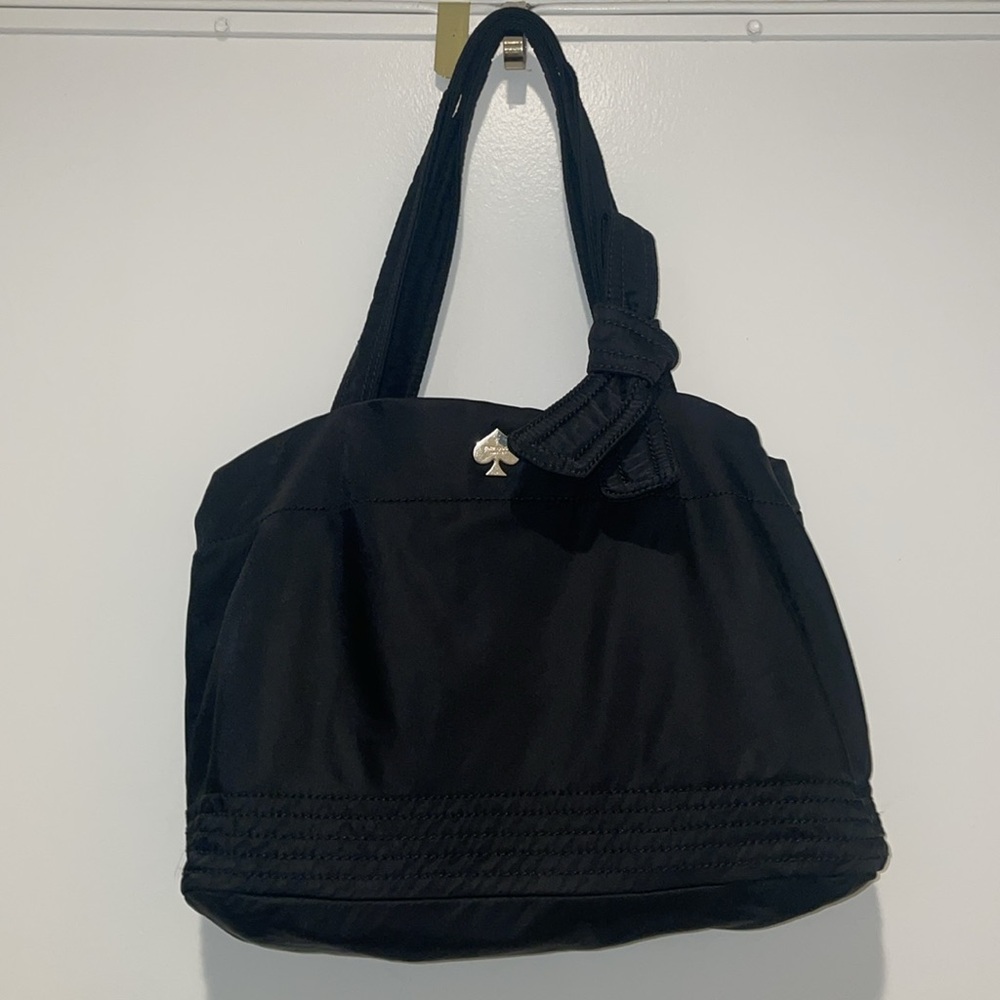 Kate Spade Black Nylon Tote with Floral
Detail EUC Vintage
